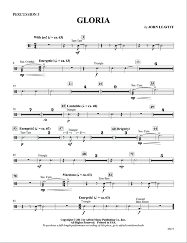Gloria: 3rd Percussion