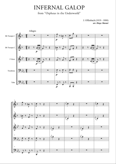 Infernal Galop (Can Can) for Brass Quintet