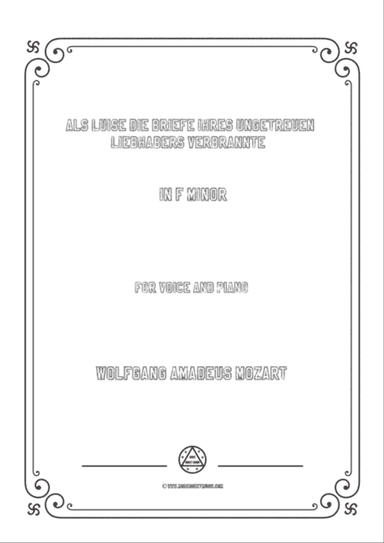 Mozart-Als Luise die Briefe ihres ungetreuen Liebhabers verbrannte in f minor,for Voice and Piano