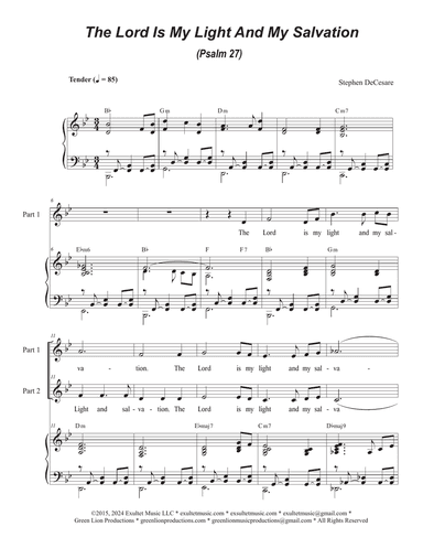 The Lord Is My Light And My Salvation (Psalm 27) (2-part choir)