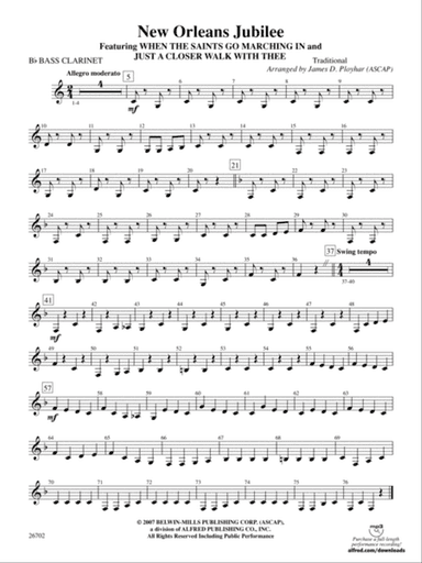 New Orleans Jubilee: B-flat Bass Clarinet