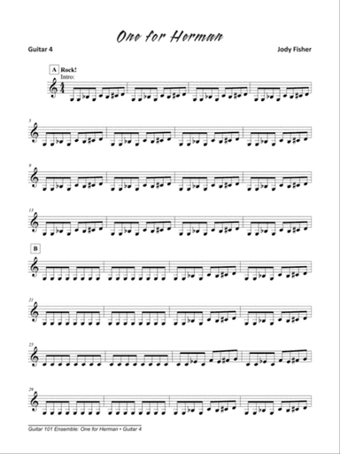 Alfred's Guitar 101, Ensemble: One for Herman: Guitar 4
