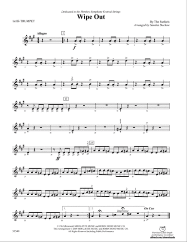 Wipe Out: 1st B-flat Trumpet