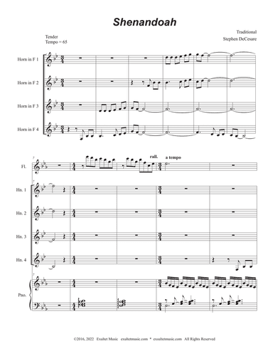 Shenandoah (French Horn Quartet and Piano)