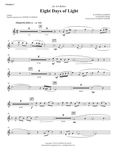 Eight Days of Lights - Bb Clarinet 1