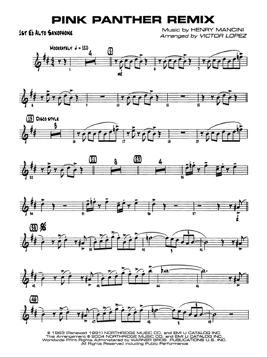 Pink Panther Remix: E-flat Alto Saxophone