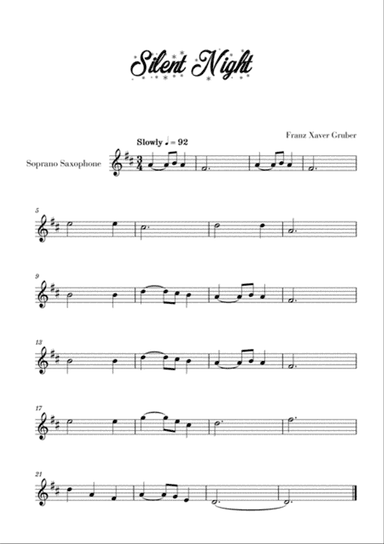 Silent Night (for Soprano Saxophone)