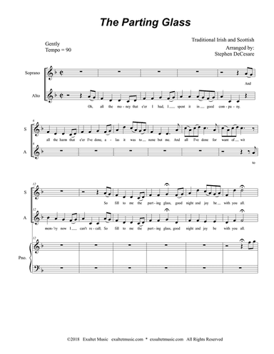 The Parting Glass (for 2-part choir - (SA)