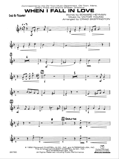 When I Fall in Love: 2nd B-flat Trumpet