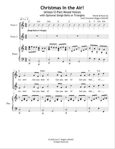 Christmas In the Air! (Unison/2-Part)