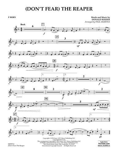 (Don't Fear) The Reaper (arr. Paul Murtha) - F Horn