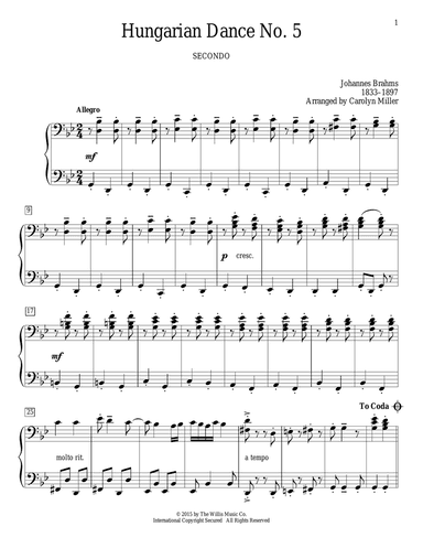 Hungarian Dance No. 5 (arr. Carolyn Miller)