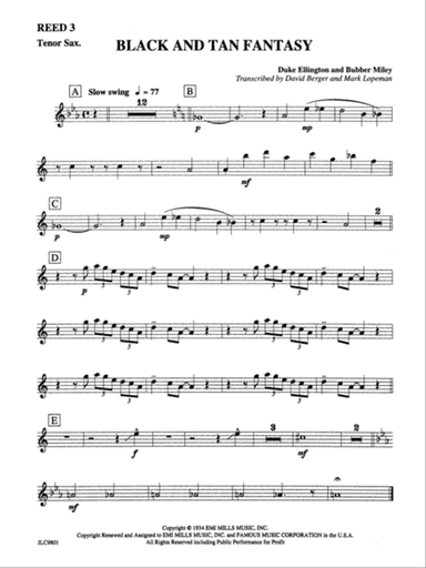 Black and Tan Fantasy: B-flat Tenor Saxophone