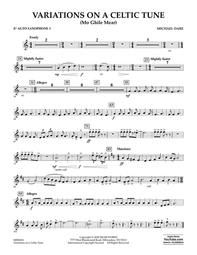 Variations on a Celtic Tune (Mo Ghile Mear) - Eb Alto Saxophone 1