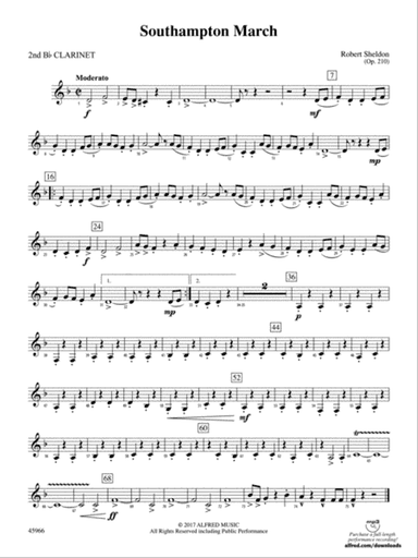 Southampton March: 2nd B-flat Clarinet