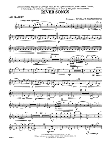 River Songs: 1st B-flat Clarinet