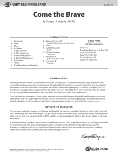 Come the Brave: Score