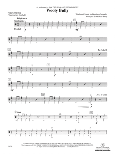 Wooly Bully: 2nd Percussion