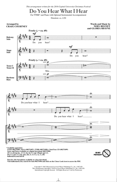 Do You Hear What I Hear (arr. Craig Courtney)