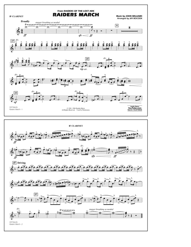 Raiders March (from Raiders Of The Lost Ark) (arr. Jay Bocook) - Bb Clarinet