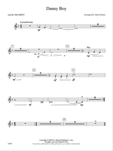 Danny Boy: 2nd B-flat Trumpet