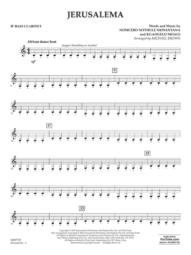 Jerusalema (feat. Nomcebo Zikode) (arr. Michael Brown) - Bb Bass Clarinet