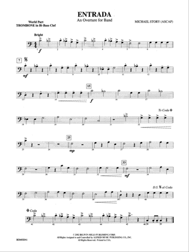Entrada (An Overture for Band): (wp) 1st B-flat Trombone B.C.
