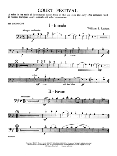 Court Festival (Suite for Concert Band): 2nd Trombone