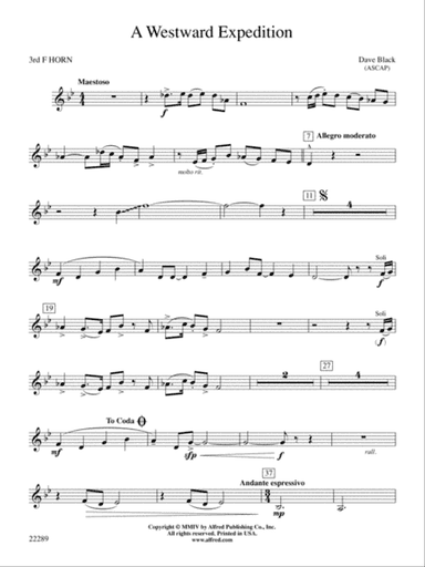 A Westward Expedition: 3rd F Horn