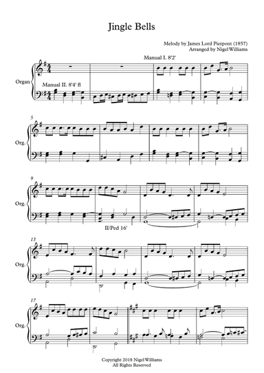 Jingle Bells, for Organ