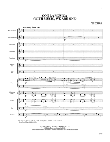 Con la Música: Score