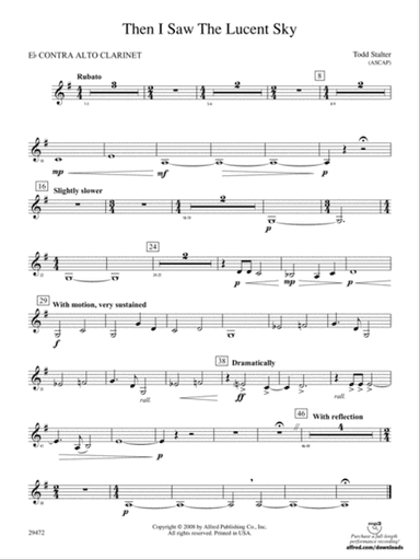 Then I Saw the Lucent Sky: (wp) E-flat Contrabass Clarinet