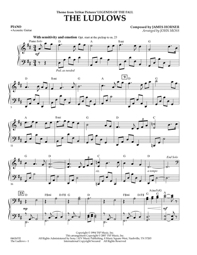 The Ludlows (Theme from Legends of the Fall) - Piano