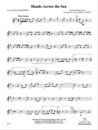 Hands Across the Sea: E-flat Alto Saxophone