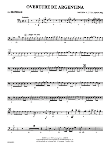 Overture de Argentina: 3rd Trombone