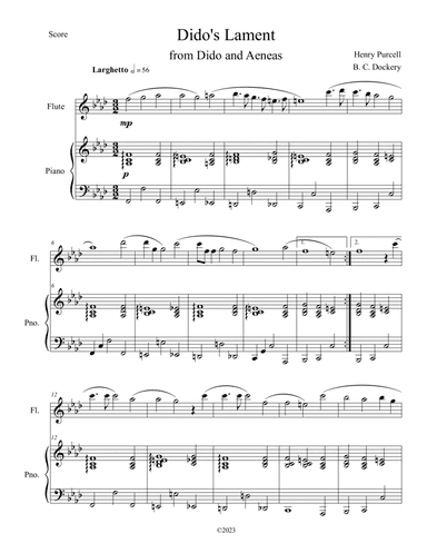 Dido's Lament (Flute Solo with Piano Accompaniment)