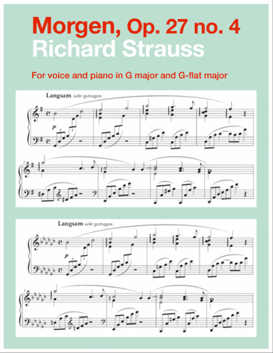 Morgen, Op. 27 no. 4 (in 2 high keys: G, G-flat major)