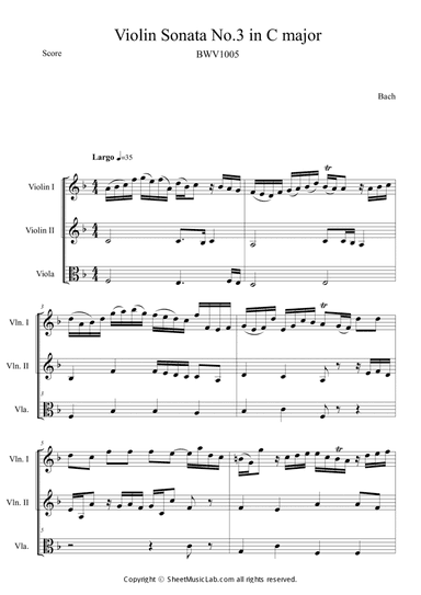 Violin Sonata No. 3 in C Major, BWV 1005 3. Largo