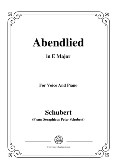 Schubert-Abendlied,in E Major,for Voice&Piano