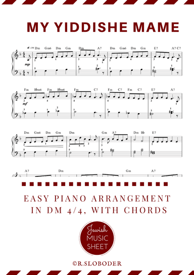 My Yiddishe Mame. Easy piano tutorial.