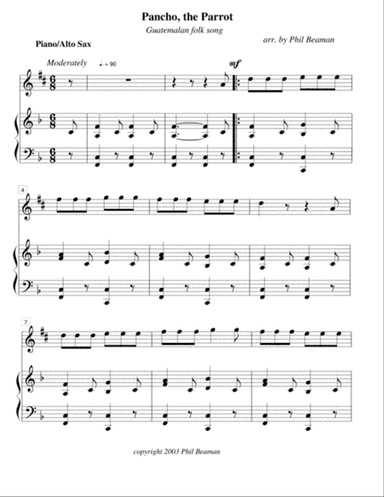 Pancho, the Parrot - alto sax/piano