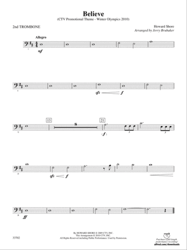 Believe (Winter Olympics 2010): 2nd Trombone