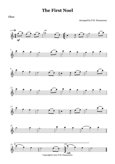 The First Noel - Oboe Solo