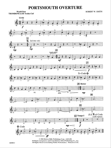 Portsmouth Overture: WP 2nd B-flat Trombone T.C.