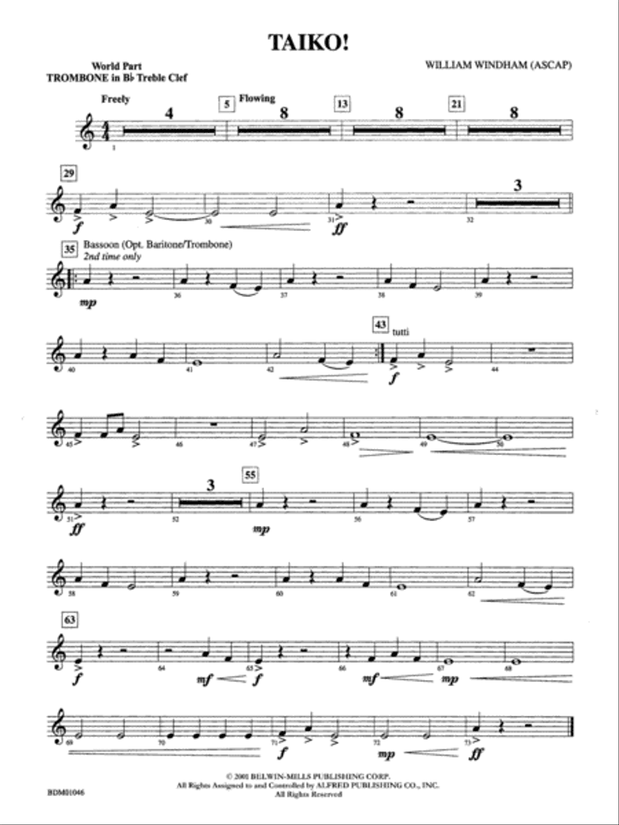 Taiko!: (wp) 1st B-flat Trombone T.C.