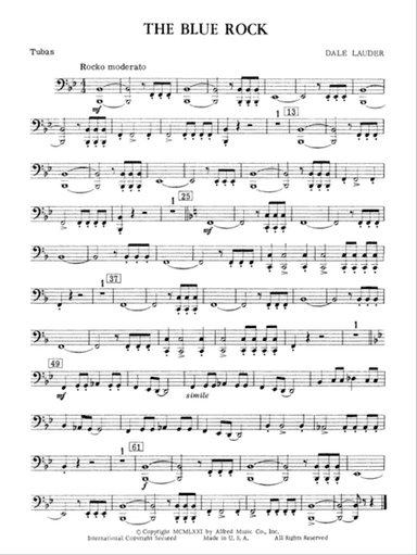 The Blue Rock (with optional Drum Set part): Tuba