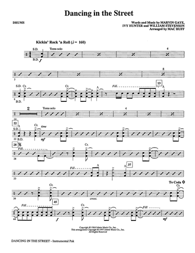 Dancing in the Street (arr. Mac Huff) - Drums
