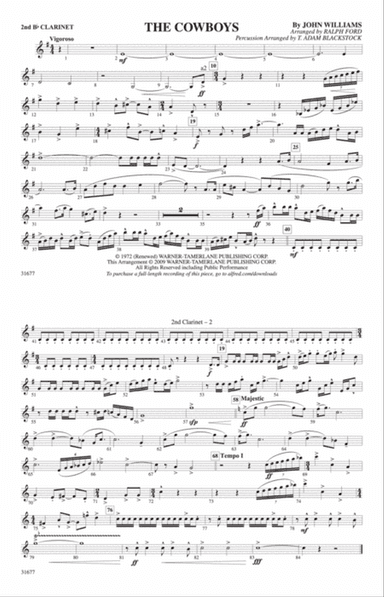 The Cowboys: 2nd B-flat Clarinet