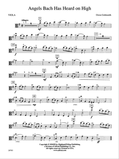 Angels Bach Has Heard on High: Viola