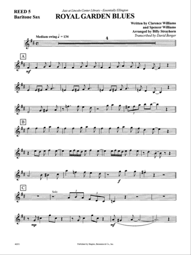Royal Garden Blues: E-flat Baritone Saxophone